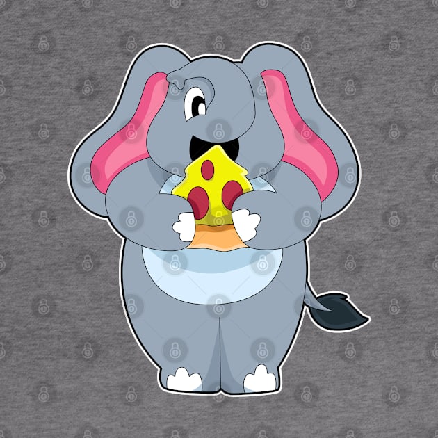 Elephant with Pizza by Markus Schnabel